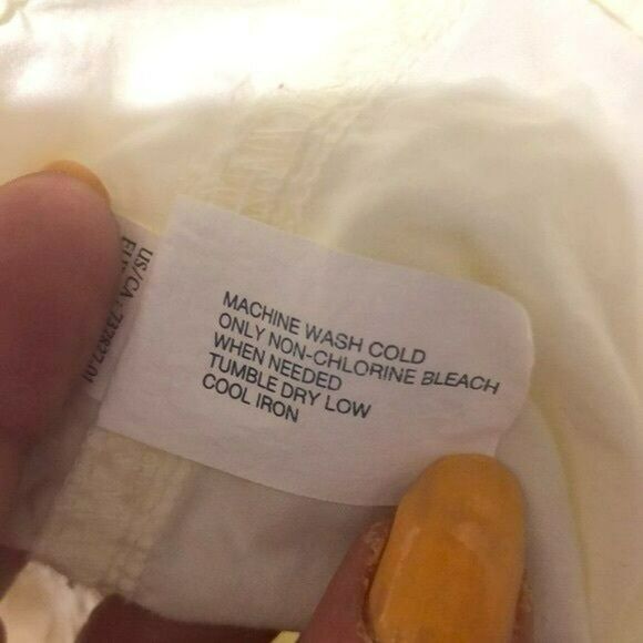 GAP Surplus Size 8 Cream Women's Roll Up Shorty Shorts Zip Fly Pockets Cotton - Picture 7 of 9